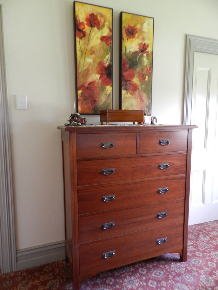 Chest of Drawers in federation style, classic features and timbers